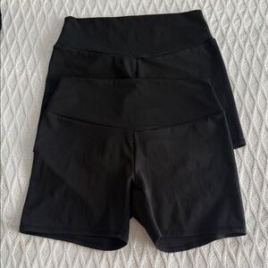 2 Women's RBX Black High-Waisted bike shorts